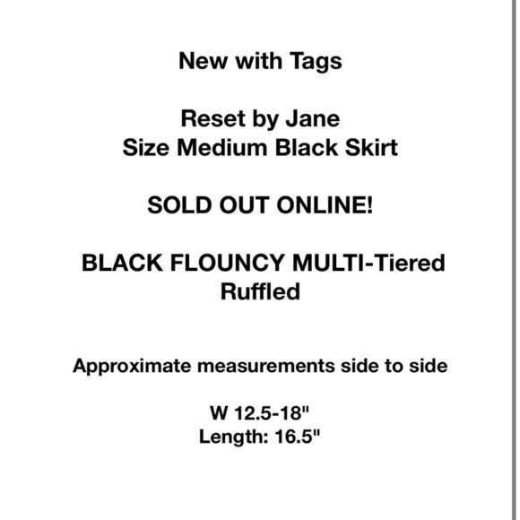 Reset by Jane Black Liana Tiered Ruffle Skirt Medium Sold Out Online! - Picture 8 of 10